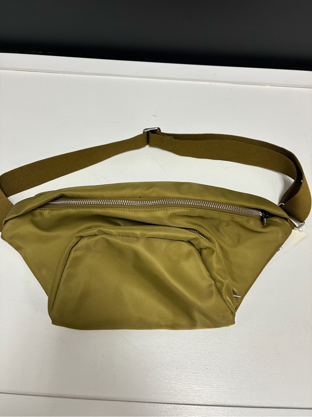 COS Olive Green Nylon Fanny Pack